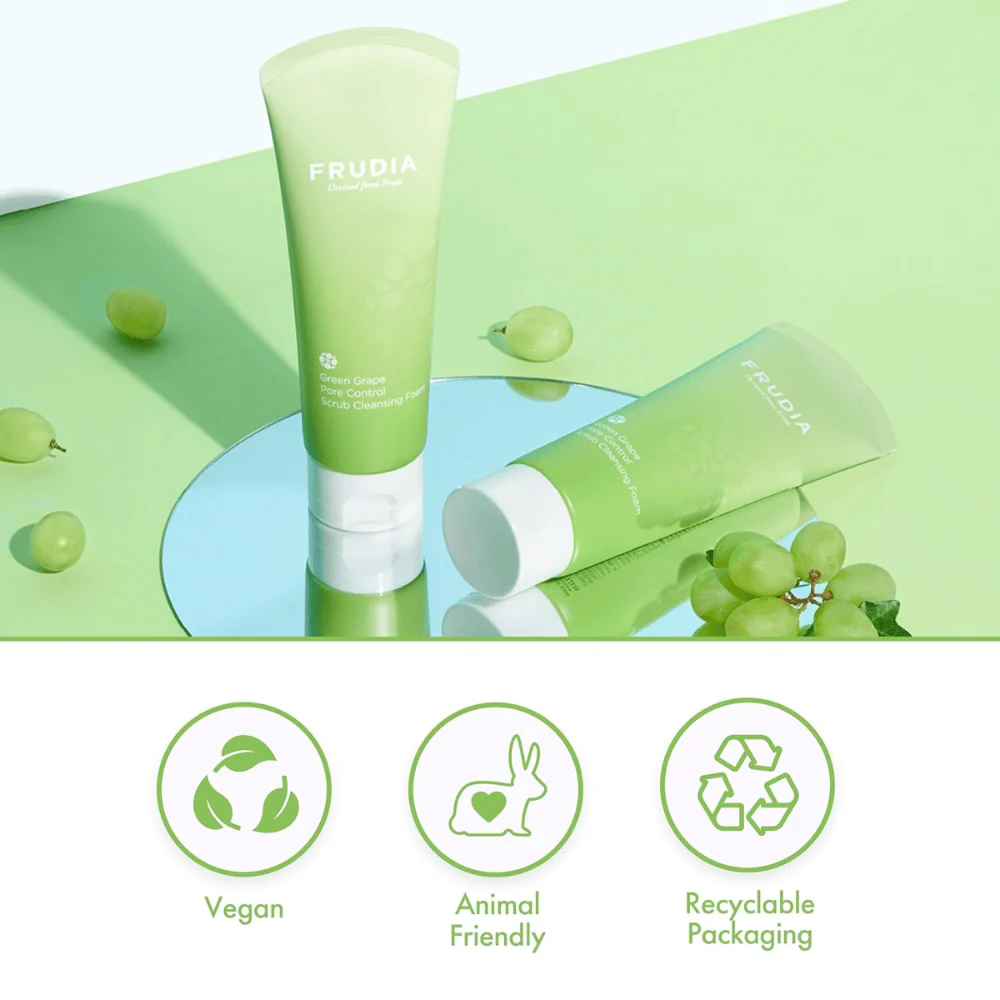 Green Grape Pore Control Scrub Cleansing Foam 145g - Image 4